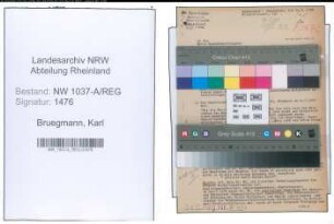 Entnazifizierung Karl Bruegmann , geb. 27.07.1898 (Regierungsrat)