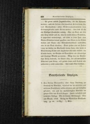 Beurtheilende Anzeigen