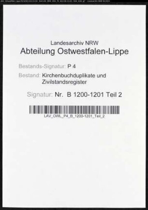 Heiratsbelege zum Zivilstandsregister der Stadt Iserlohn (H 1810)