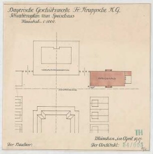 Fischer, Theodor; München; Bayerische Geschützwerke - Speisehaus (Lageplan)
