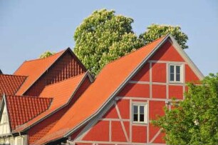 Quedlinburg - Schmale Straße : Sanierte Fachwerkhäuser in der Schmalen Straße, aufgenommen in Quedlinburg am 29. April 2014. Foto Uwe Gerig