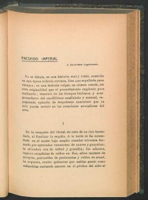 Facundo imperial : A Martiniano Leguizamón
