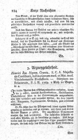 3. Arzneygelahrheit.