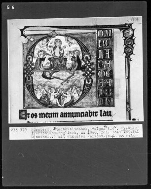 Breviar — Initiale D (omine) mit dem Jüngsten Gericht, Folio 104recto