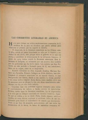Las corrientes literarias de América