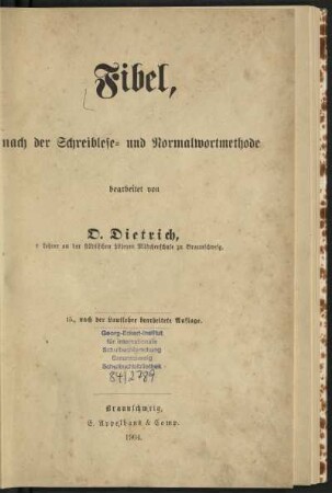 Fibel, nach der Schreiblese- und Normalwortmethode