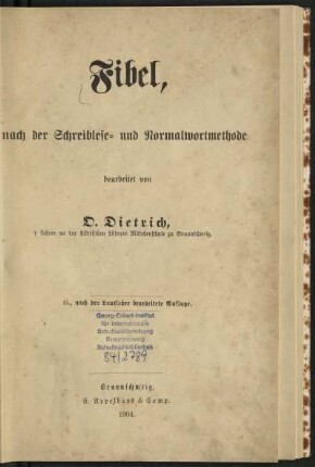 Fibel, nach der Schreiblese- und Normalwortmethode