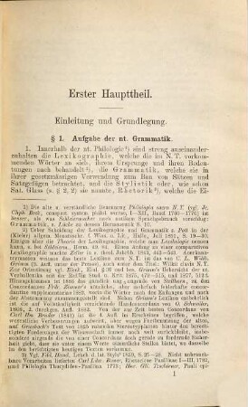 Georg Benedict Winer's Grammatik des neutestamentlichen Sprachidioms, 1. Einleitung und Formenlehre