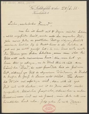 Brief an B. Schott's Söhne : 28.06.1911