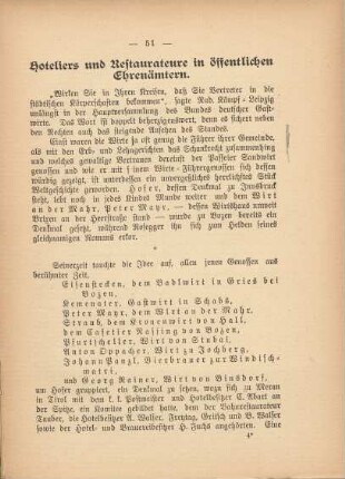Hoteliers und Restaurateure in öffentlichen Ehrenämtern