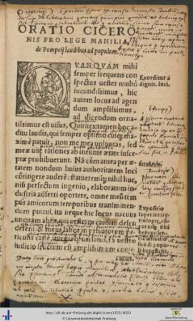 Oratio Ciceronis Pro Lege Manilia de Pompeij laudibus ad populum