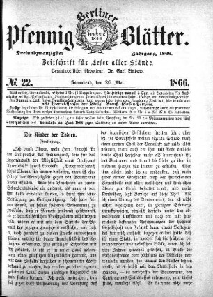 No. 22, Sonnabend, den 26. Mai