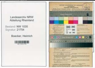 Entnazifizierung Heinrich Boecker , geb. 20.06.1898 (Kaufmaennischer Angestellter)