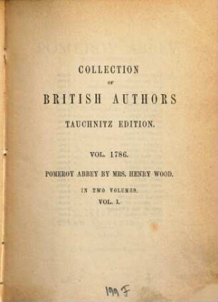 Pomeroy Abbey : a romance ; in two volumes, 1