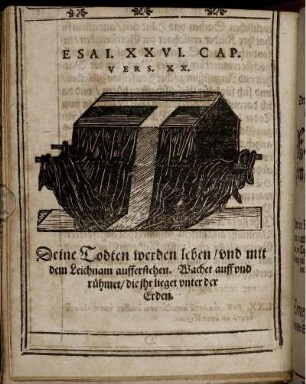 [Holzschn. und Zitat aus Jesaia XXVI, Vers. XX]