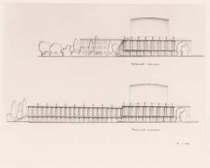 Staatstheater Kassel: Foto von Inv.Nr. 35776: Platzansicht Teil-/Endausbau 1:200