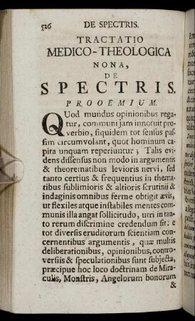 Nona, De Spectris.
