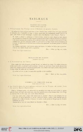 Tableaux (No. 1 - 68)