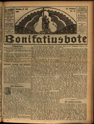 Erste Ausgabe vom Sonntag, den 19. Juli 1925.