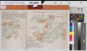 Casum (Borgholzhausen) Holtfeld (Borgholzhausen) Teilung der Damschröders Heide (Casum) und der Umbrachter Heide (Holtfeld) 1777 50 Ruten = 7,6 cm 29 x 50 kol. Zeichnung M. Reinhold Spez.Verz. Markenkarten X Nr. 22