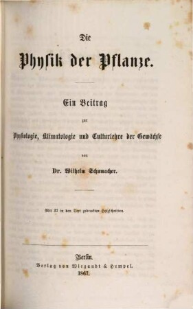 Die Physik in ihrer Anwendung auf Agricultur und Pflanzenphysiologie, II