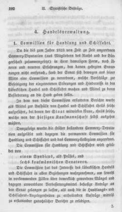 1. Commission für Handlung und Schiffahrt.