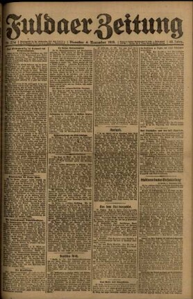 Ausgabe vom Dienstag, den 04. November 1919.