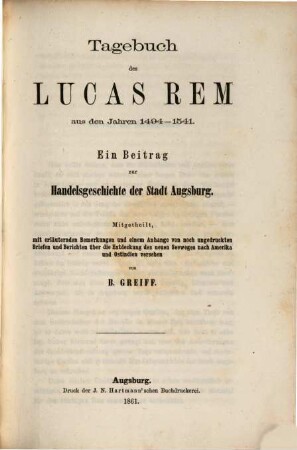 Jahresbericht des Historischen Kreisvereins im Regierungsbezirke von Schwaben und Neuburg. 26. 1860 (1861)
