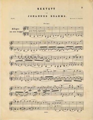 Erstes Streich-Sextett, B-Dur : op. 18