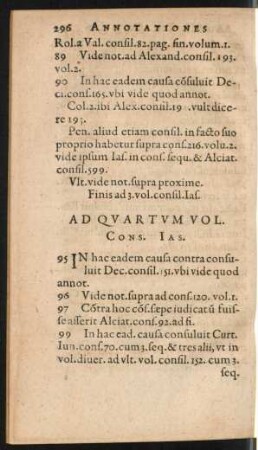 Ad Quartum Vol. Cons. Ias.