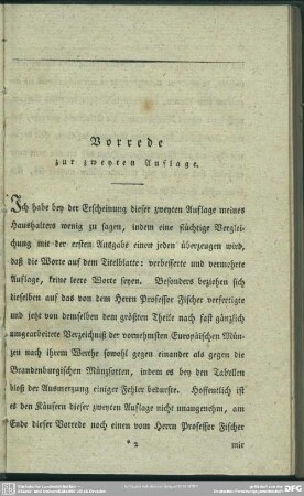 Vorrede zur zweyten Auflage