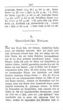 X. Vaterländische Notizen.