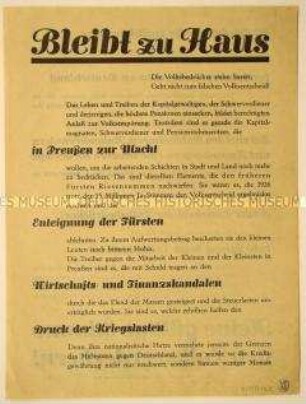 Antikapitalistischer programmatischer Aufruf zum Fernbleiben vom preußischen Volksentscheid