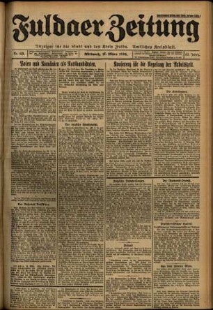 Ausgabe vom Mittwoch, den 17. März 1926.