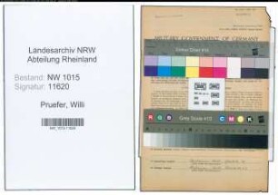 Entnazifizierung Willi Pruefer , geb. 28.01.1921 (Reichsbahninspektor)