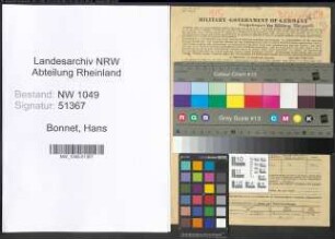 Entnazifizierung Hans Bonnet , geb. 22.02.1887 (Lehrer)