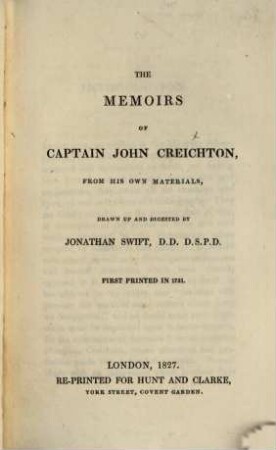 The memoirs of Captain John Creichton