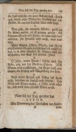 56. Nun sich der Tag geendet hat.