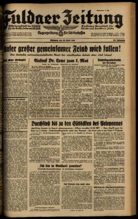 Ausgabe vom Mittwoch, den 30. April 1941.