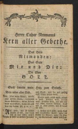 Herrn Caspar Neumanns Kern aller Gebete