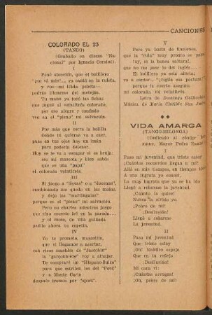 Vida amarga : (Tango-milonga)