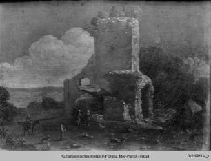 Landschaft mit Ruinen und Figuren