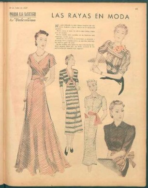 Las rayas en moda [Dibujos] : Para la mujer
