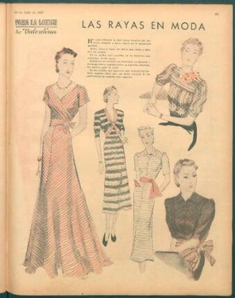 Las rayas en moda [Dibujos] : Para la mujer