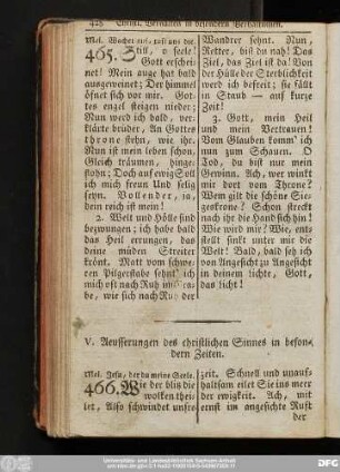V. Aeusserungen des christlichen Sinnes in besondern Zeiten.