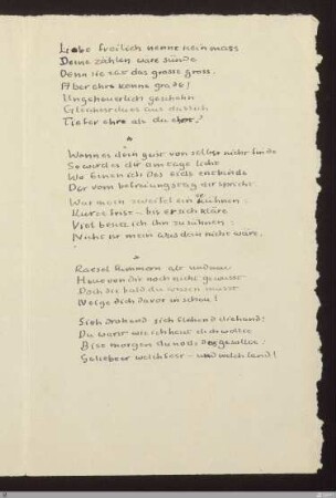 Liebe freilich nennt kein mass (Liebe freilich nennt kein maass) : [SW IX: H9]; [SW IX, S. 73/158]