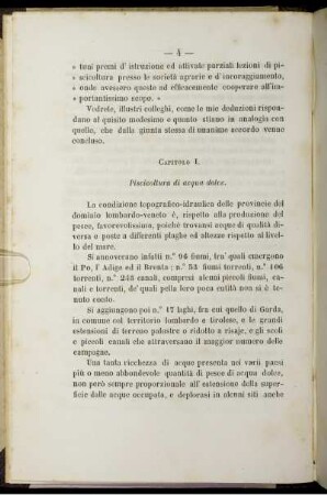 Capitolo I. Piscicoltura di acqua dolce.
