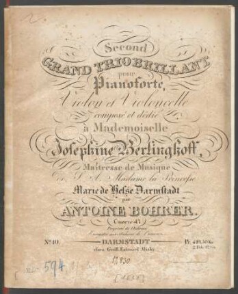 Second Grand Trio Brillant pour Pianoforte, Violon et Violoncelle : Ouevre 47