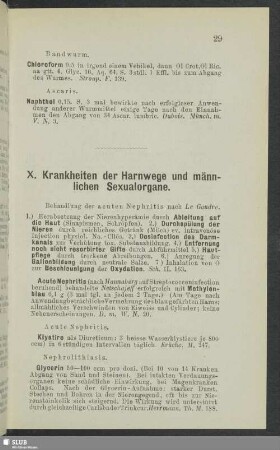 X. Krankheiten der Harnwege und männlichen Sexualorgane