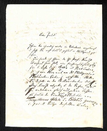 Brief von Theodor Heuglin